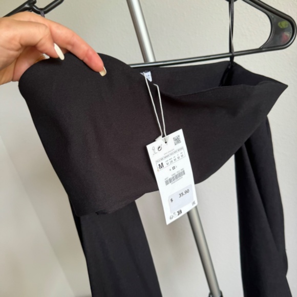 Zara Black Ballon Crop Top - Picture 4 of 5